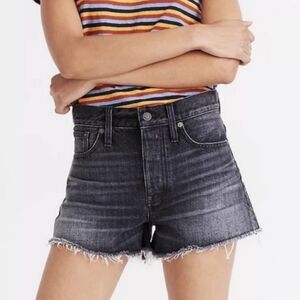 Madewell Relaxed Denim Shorts Button Fly Frayed Hem | Color black/gray | Size 26